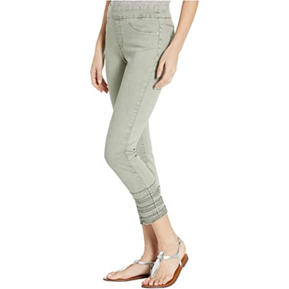 Tribal Womens Jegging Jean Pull on Ankle Embellished in Jungle Sz 4 EUC - Picture 2 of 7